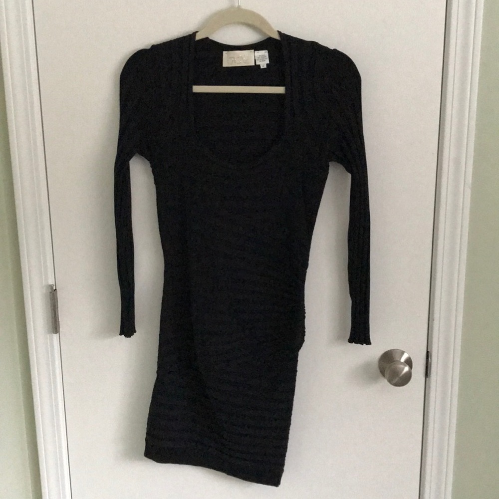 Cache Balck Long Sleeve Dress